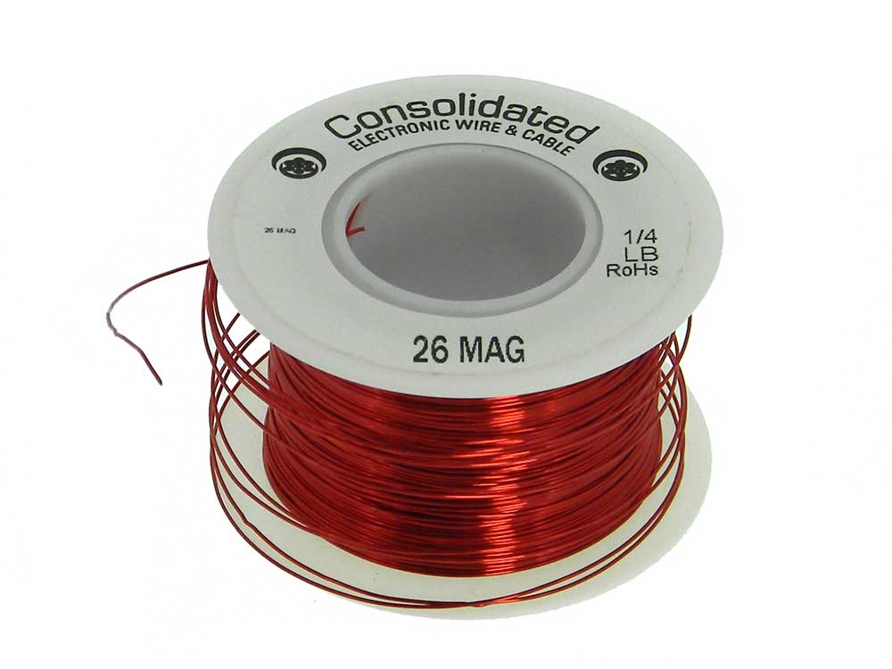 26 Gauge Enamel Coated Magnet Wire 1/4lb Spool 26 Gauge Enamel Coated Magnet Wire 1/4lb Spool