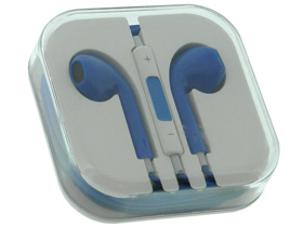 Earbuds with Microphone & Control Functions, Blue