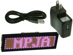 Violet LED Programmable Name Tag