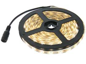 5M Medium White LED Lighting Strip, 12VDC, Indoor/Outdoor