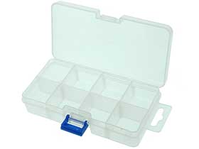 Plastic Box, 138X71X28mm 4X2 compartments with Hanger