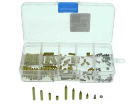 Box of 120 - Brass Standoff with Screws & Nuts.  M2mm