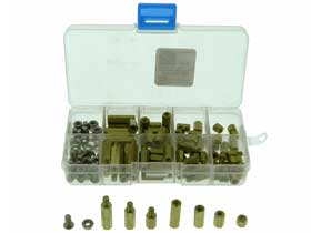Box of 120 - Brass Standoff with Screws & Nuts. M4mm