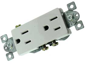 Duplex Decorator Recptacle 15A White