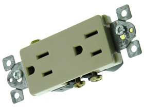 Duplex Decorator Recptacle 15A Ivory