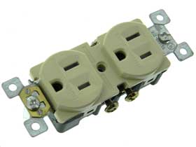 Duplex Tamper Resistant Recptacle 15A Ivory