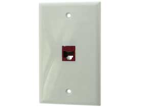 Wallplate with Red Cat-5e Keystone Jack