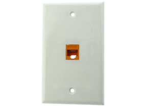 Wallplate with Orange Cat-5e Keystone Jack