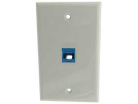Wallplate with Blue Cat-5e Keystone Jack