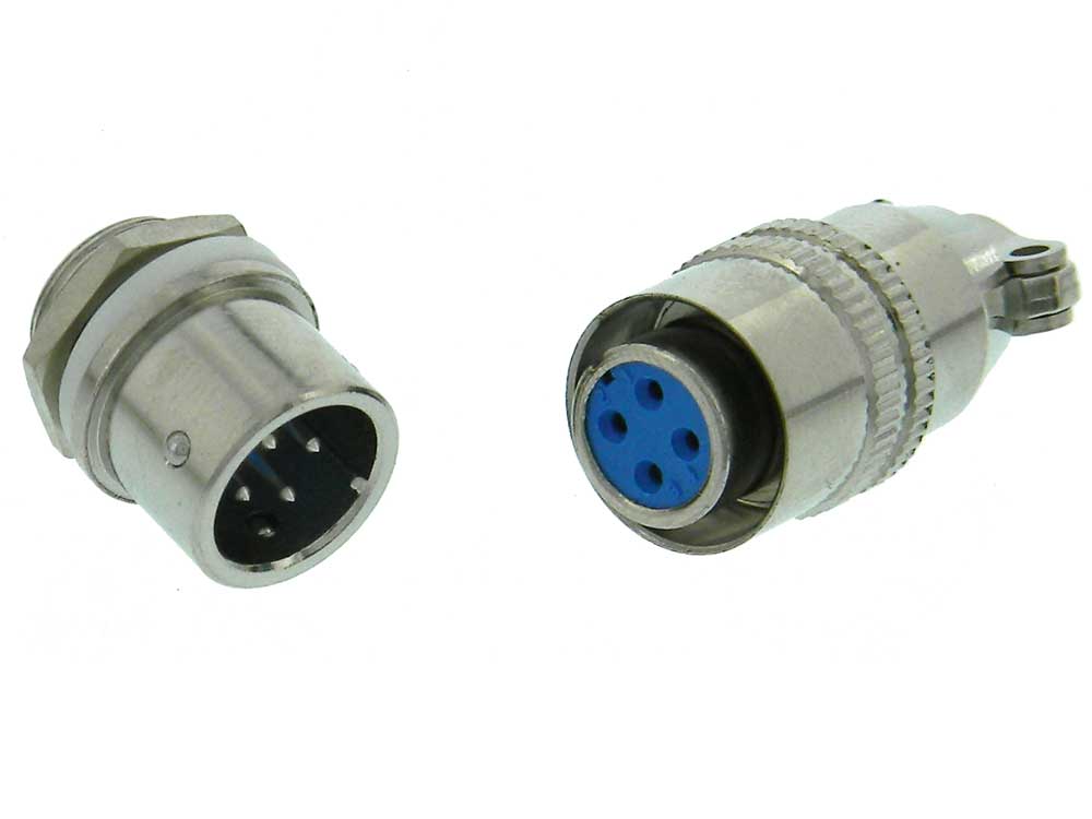4 Pin Locking Multipin Connector Pair 12mm