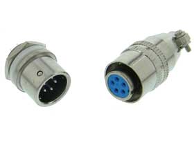 Mini Latching 12mm Connector Pair. 5 Pin