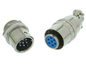 Mini Latching 12mm Connector Pair. 7 Pin