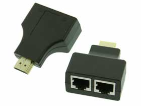 HDMI Signal Extender Adapter Pair, HDMI to RJ-45