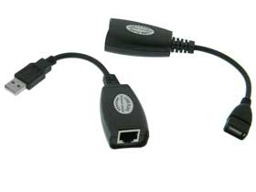 USB Signal Extender Adapter Pair, USB to RJ-45