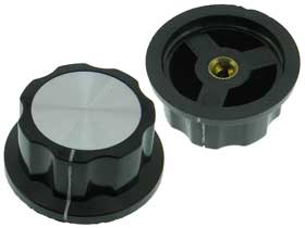 1-3/4in Plastic Instrument Knobs, 6mm Shaft