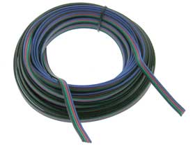 25' Black/Green/Red/Blue 4 Conductor LED Cable