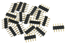 Pack of 20 - 5 Round Pins - Male to Male - LED Strip Coupler