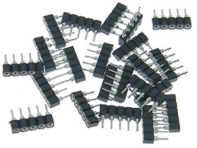 Pack of 20 - 5 Round Pins - Male to Female - LED Strip Coupler
