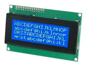 4  X 20  LCD Character Display White on Blue
