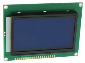 128 X 64 Dot Matrix LCD Display, White on Blue