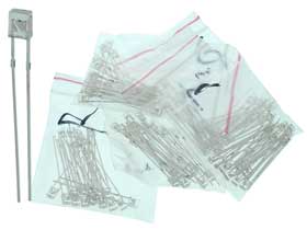 Pack of - 100 5mm Square 20 each Red, Green, Blue, White & Yellow LEDs