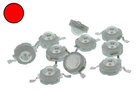 1W Red SMD LED 50lm 10 Pack