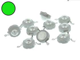 Pack of 10 - 1W Green SMD LED 80lm
