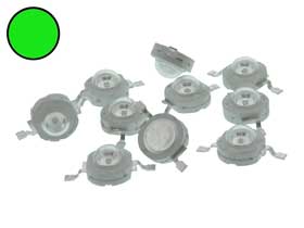 Pack of 10 - 3W Green SMD LED 160lm 10 Pack