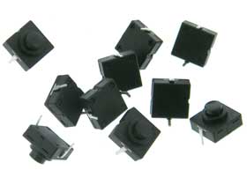 Pack of 10 - SPST Alternate Action (ON-OFF) Pushbutton Switch