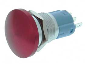 16mm SPDT Alternate Action P/B Switch Red Mushroom Button