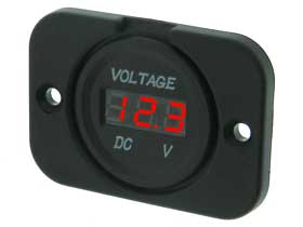 Panel Voltmeter 5-30VDC Round, Red LED
