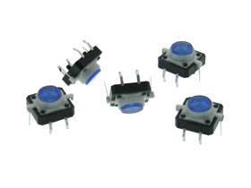 SPST-NO Tactile Pushbutton Switch with Blue LED Pack of 5