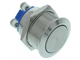 SPST-N.O.Stainless Steel Push Button Switch, Flush