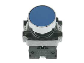 Blue Pushbutton Switch, Switchboard DPST-1NC/1NO
