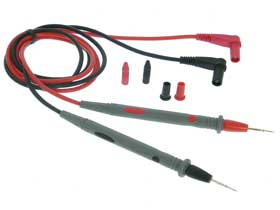 Test Probes, Needle Point  1m Red & Black