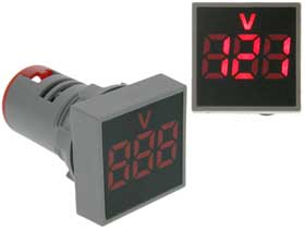 Volt Meter Square AC 60-500V  Red LED