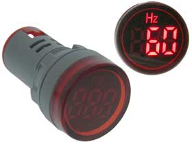 Frequency Meter - Round 20-75Hz - Red LED