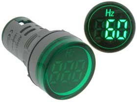 Frequency Meter - Round 20-75Hz - Green LED