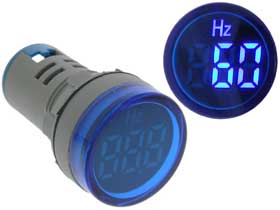 Frequency Meter - Round 20-75Hz - Blue LED