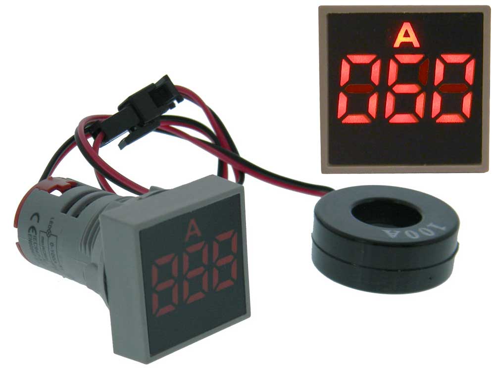 Red LED 3 1/2 Digital Display Panel Amp Meter Ammeter AC 0-20A Red LED 3 1/2 Digital Display Panel Amp Meter Ammeter AC 0-20A