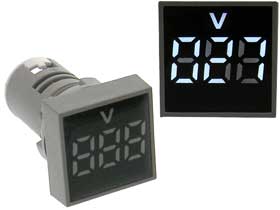 Volt Meter Square DC 5-60V White LED