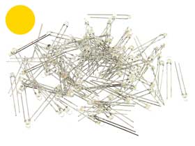 Pack of 100 - 3mm Yellow LED Non-Diffused Sharp GL3HY44