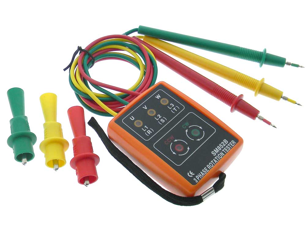 Kedelak SM852B testeur de rotation triphas/é indicateur de phase num/érique d/étecteur LED buzzer compteur de s/équence de phase