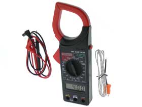 Digital Multimeter, Clamp Style Ammeter with Temperature