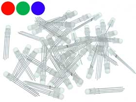 Pack of 50 - 5mm RGB Color LED 4 Lead Common Cathode