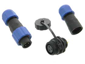 Waterproof 3 Contact Cable Plug & Jack