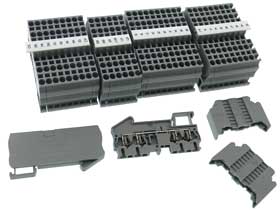 Set of 36 - DIN Rail Feed-Through Terminal Blocks