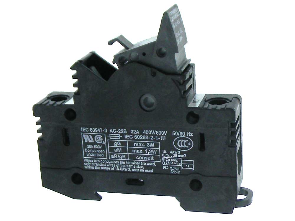 Set Of 4 DIN Rail Fuse Holder Terminal Blocks