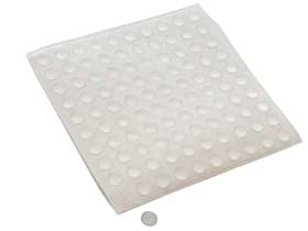 Sheet of 100 - Polyurethane Bumpers, 3mm x 8mm Diameter Pad