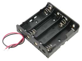 Series Battery Holder for Four 18650 Lithium Batteries